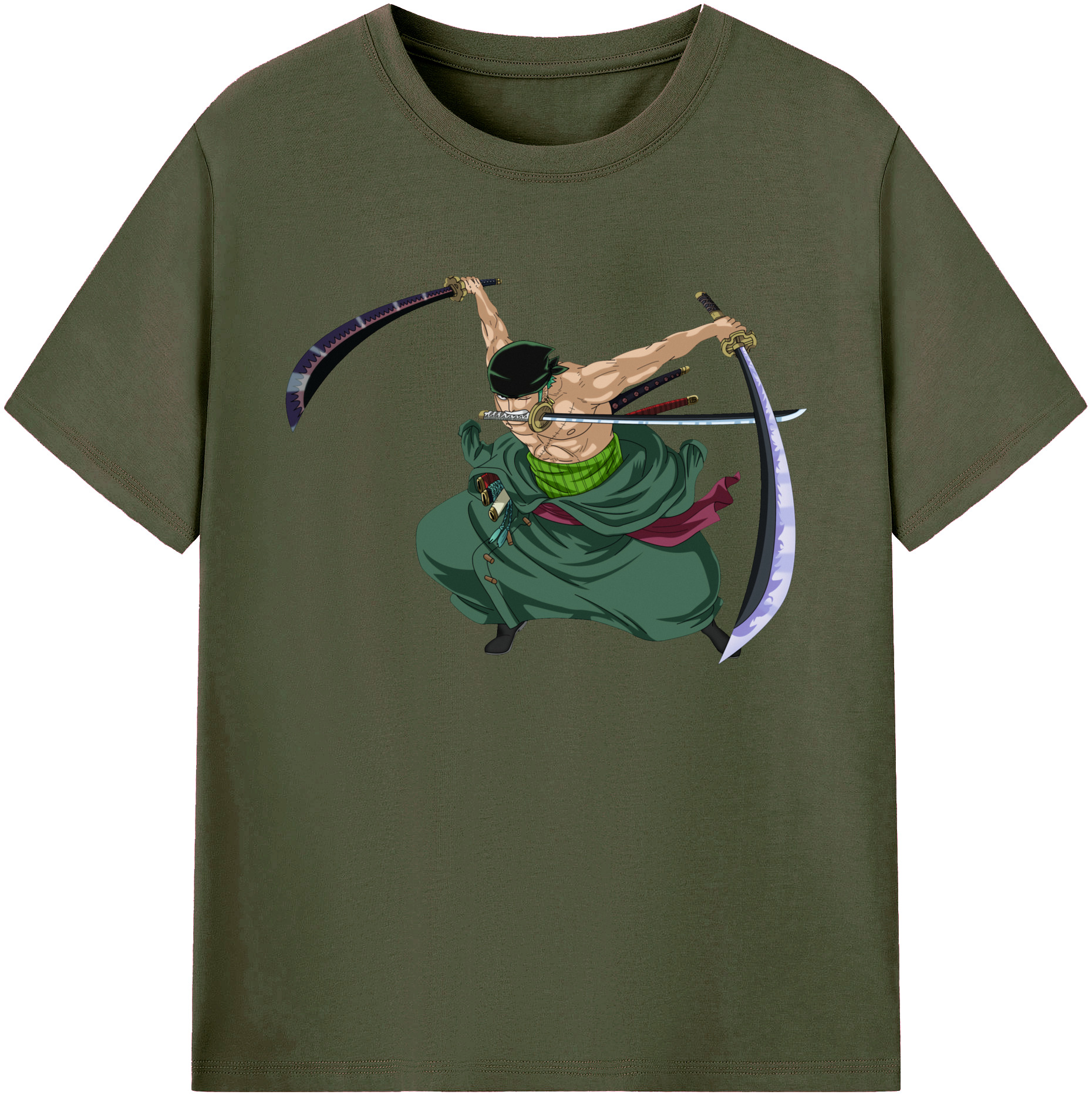 ワンピース ロロノア・ゾロ ONE PIECE Roronoa Zoro 綿100％ メンズ半袖Tシャツ｜肌触りやわらか＆通気性